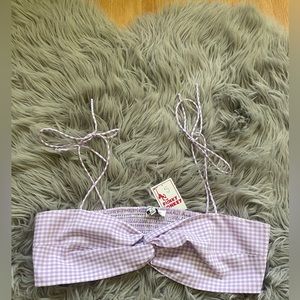 Lilac Gingham tie top
